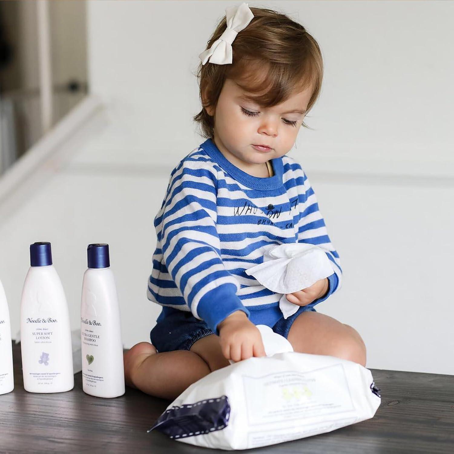 image:imageNoodle amp Boo Ultimate Baby Body and Face Cleansing ClothsCrme Douce
