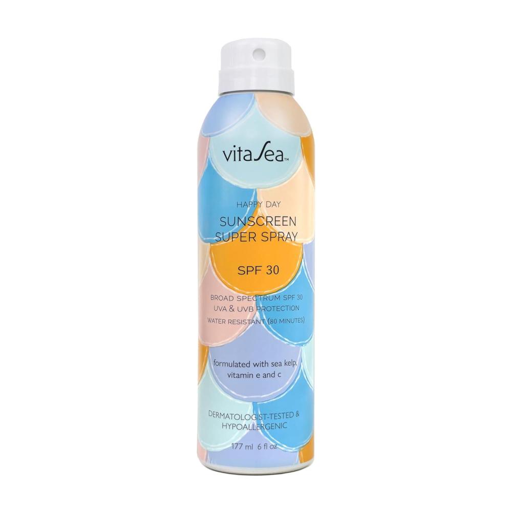 image:imageNoodle amp Boo VitaSea Happy Day Adult amp Kids Sunscreen Super Spray SPF 30  SPF 50 for Face and Body Broad Spectrum UVA amp UVB Protection Water Resistant Formula with Sea Kelp Vitamin E amp C 6 Fl OzSPF 30