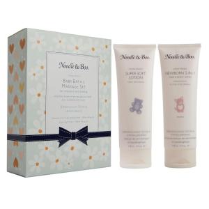 Noodle & Boo Baby Bath & Massage Gift Set – Includes 4 oz Newborn Hair & Body Wash & Super Soft Lotion, Hypoallergenic, Pediatrician-Tested, Dermatologist-Tested for Delicate and Sensitive Baby Skin(Green Daisy & Heart)