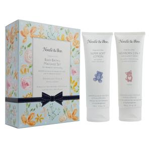 Noodle & Boo Baby Bath & Massage Gift Set – Includes 4 oz Newborn Hair & Body Wash & Super Soft Lotion, Hypoallergenic, Pediatrician-Tested, Dermatologist-Tested for Delicate and Sensitive Baby Skin(Blue Flower Bouquet)
