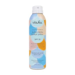 Noodle & Boo VitaSea Happy Day Adult & Kids Sunscreen Super Spray SPF 30 / SPF 50 for Face and Body, Broad Spectrum UVA & UVB Protection, Water Resistant Formula with Sea Kelp, Vitamin E & C, 6 Fl Oz.(SPF 50)