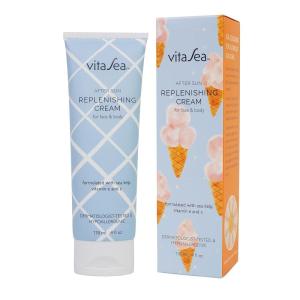 VitaSea After Sun Replenishing Cream for Face and Body, Refresh, Hydrate & Soothe Heat Exposed Skin, Fast-Absorbing Vegan After Sun Care, Formulated with Sea Kelp, Vitamin E & C, 4 Fl Oz
